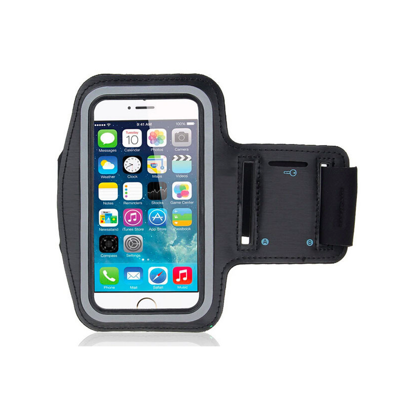 Brassard sport poignet pour iphone se 2020 smartphone course running  manchette tactile t4 (noir)