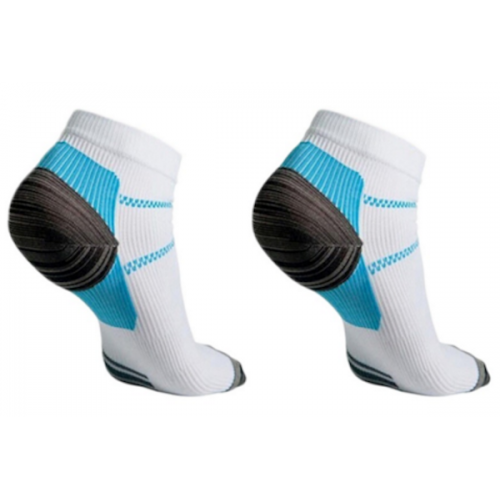 Chaussettes running Top Run Blanche Bleue