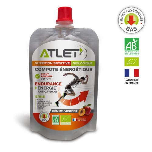 Pack de 9 compotes bio pommes abricot malto Atlet