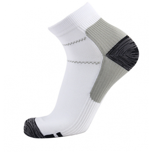 Chaussettes running Top Run Blanche Grise