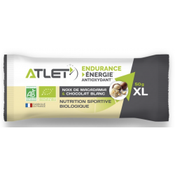 Barre énergétique biologique noix de macadamia & chocolat blanc