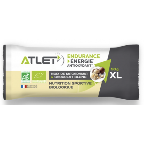 Barre énergétique biologique noix de macadamia & chocolat blanc